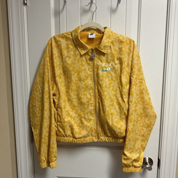 NWOT Nike Jacket Womens S Sportswear Daisy Floral Pattern Full Zip Cropped Woven - Picture 1 of 8